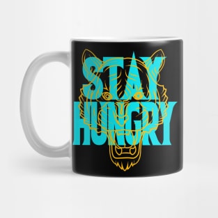 Stay Hungry Aqua Retro Mug